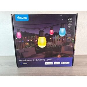 Govee Outdoor S14 Smart LED String Lights 96ft 30m App Control 100 Scene Modes